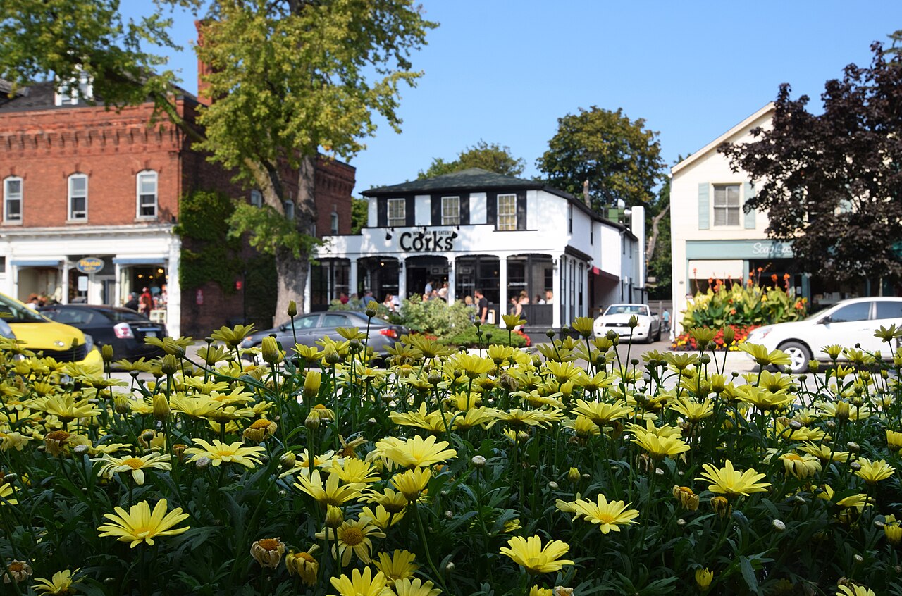 Flower-lined Queen Street in Niagara-on-the-Lake